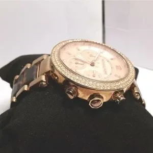 Michael Kors womens Rose Gold Tortoise Shell Crystal Bezel Quartz Watch. Michael Kors | Accessories | Michael Kors Womens Rose Gold  main image 4
